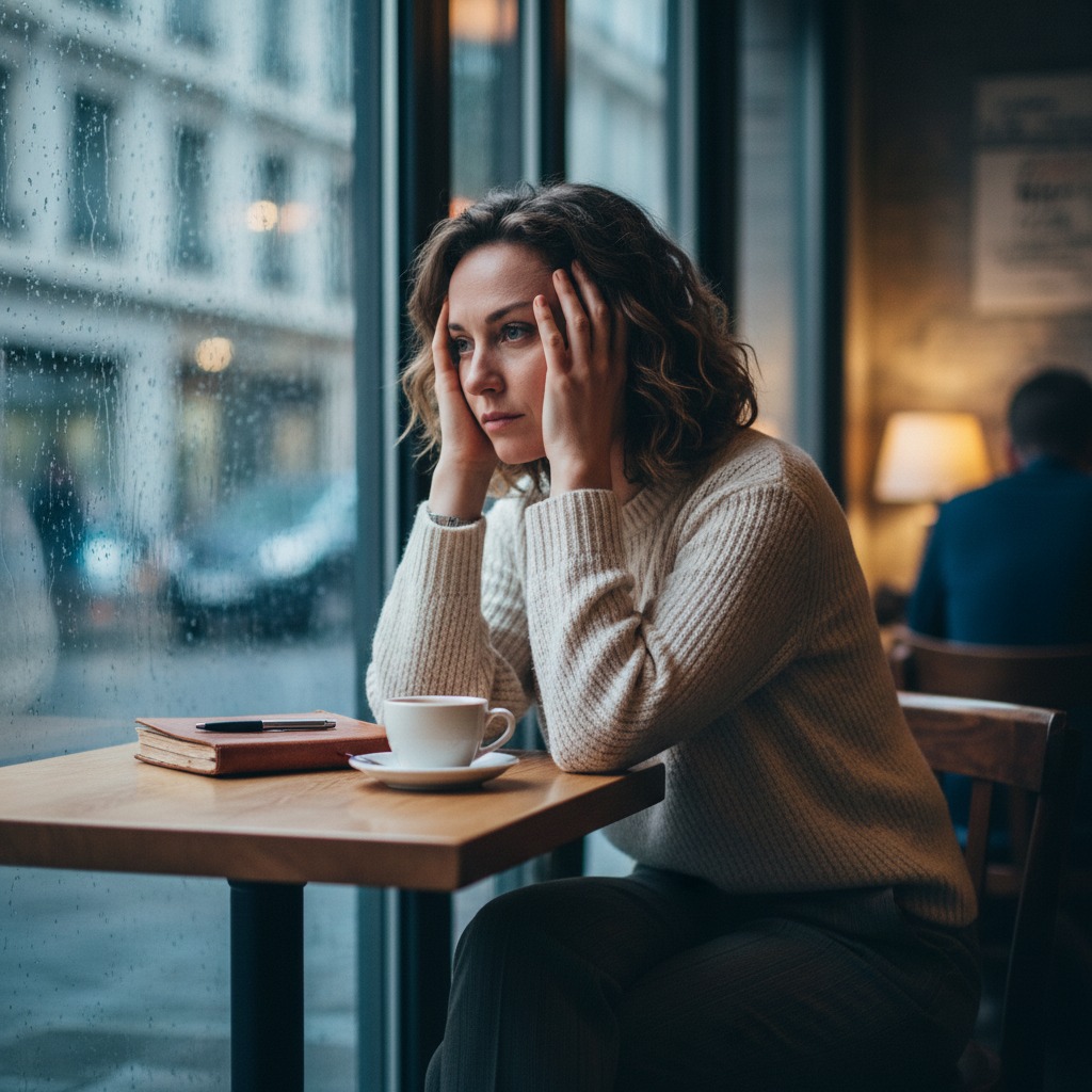 woman feeling spiritually distant and overwhelmed, seeking connection with God
